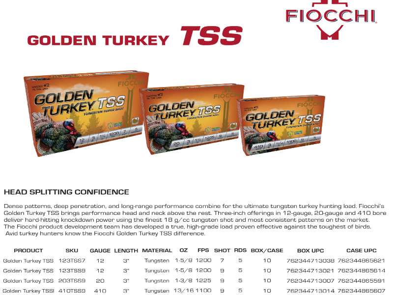 Fiocchi Golden Turkey TSS