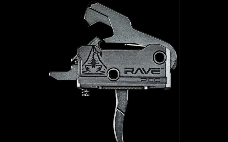 The Rave PCC drop-in trigger is available with a comfortable, curved trigger blade or straight, flat trigger blade.