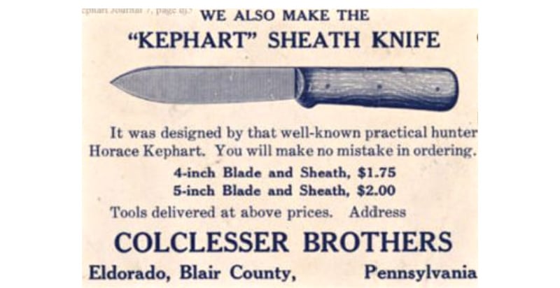 vintage ad for Kephard sheath knife