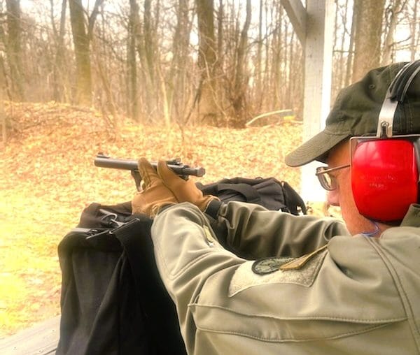 Shooting Ruger Mark IV 22/45 at the range