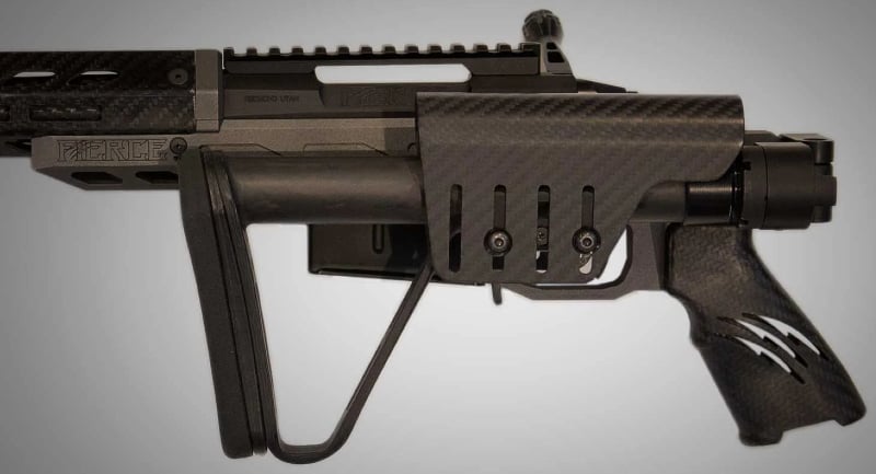 The Reaper Chassis rifle has a folding stock, but it's also offered with a fixed stock.