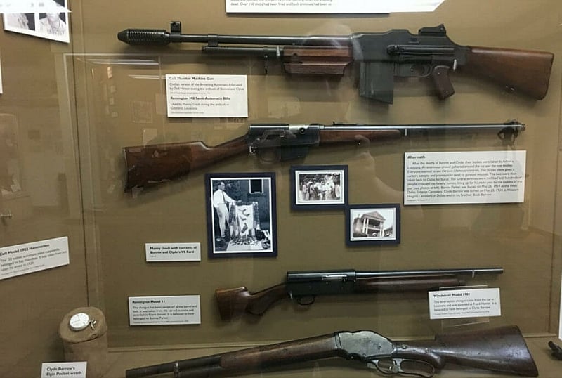 display of the firearms used in the Bonnie and Clyde ambush