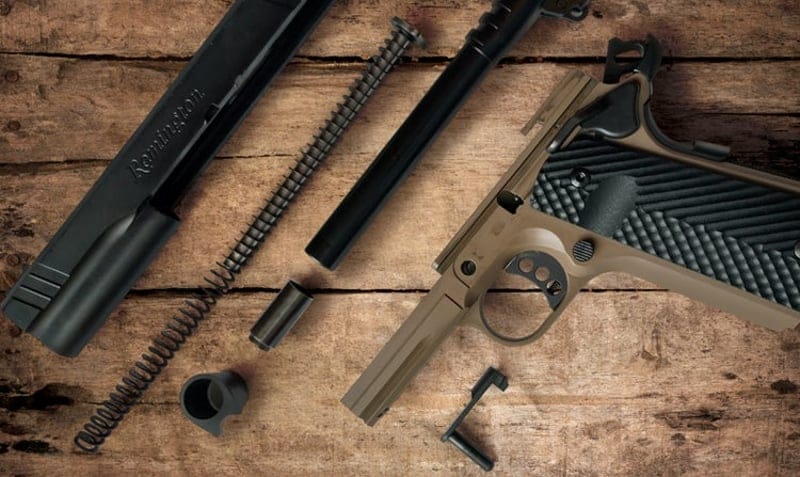disassembled 1911 Remington pistol