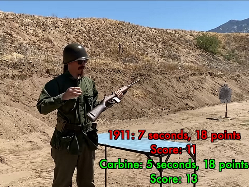 M-1 Carbine vs. 1911 pistol stage 1 results