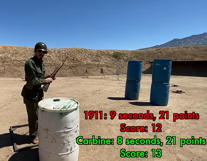 M-1 Carbine vs. 1911 pistol stage 2 results
