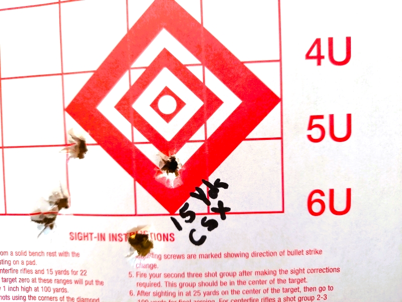 Smith & Wesson CSX target group from 15 yards