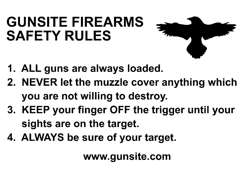 Gunsite Firearms safety rules