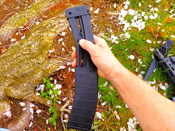 Tippmann Arms MR-22 micro pistol magazine, opened for loading