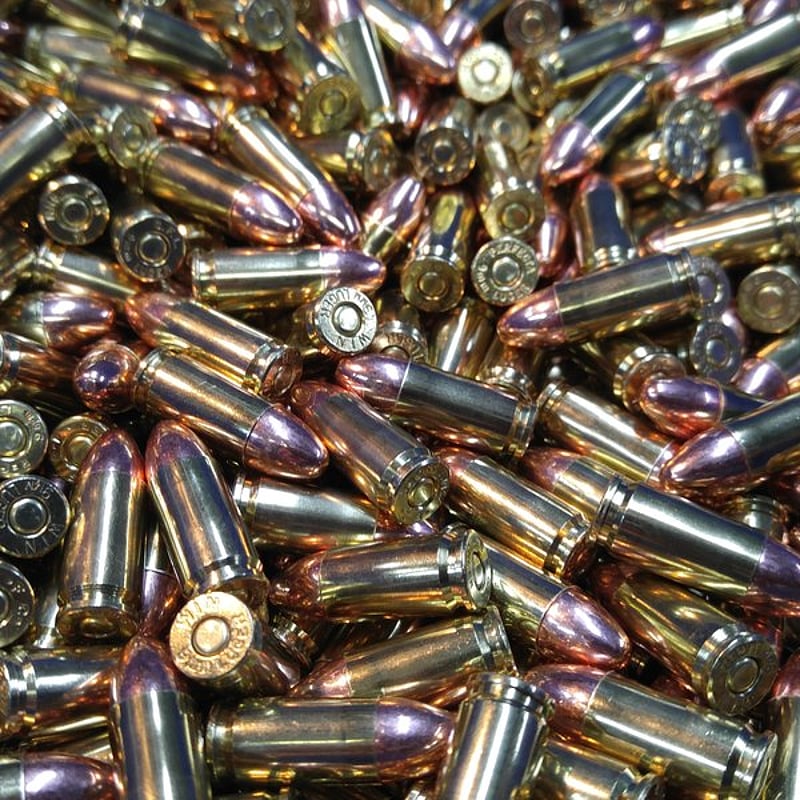 Pile of 9x19mm Parabellum ammo