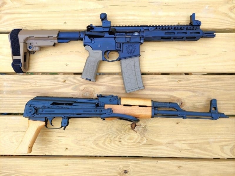 AR-15 and AK-47