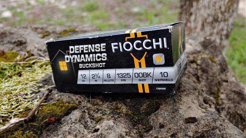 A box of Fiocchi Defense Dynamics buckshot