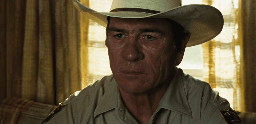 Tommy Lee Jones as Sherrif Bell in No Country for Old Men