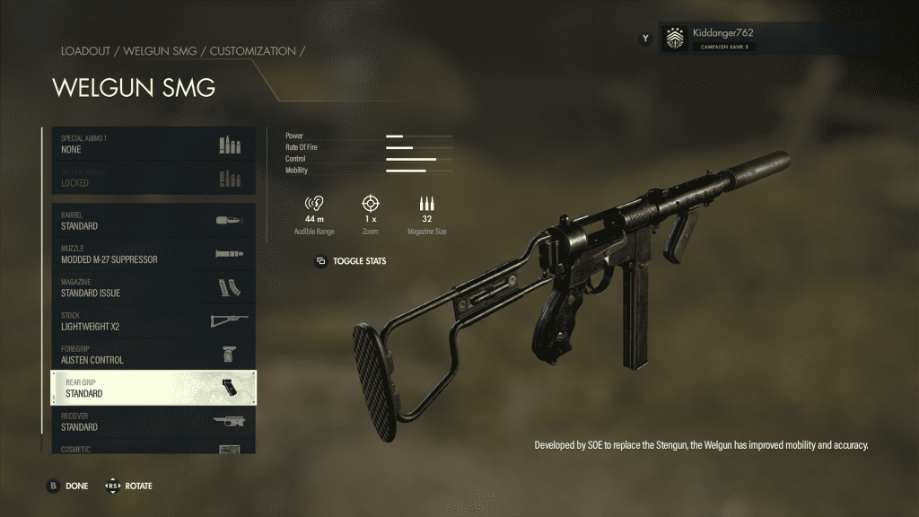 Welgun SMG in Sniper Elite 5