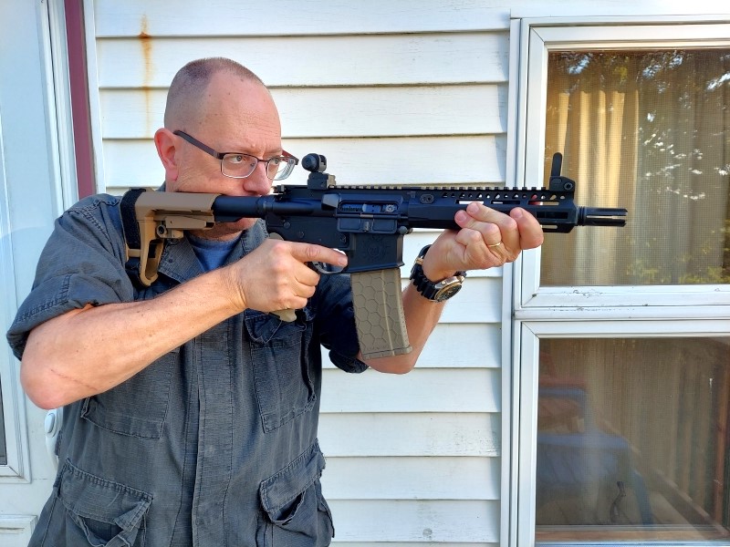 Jim Davis with AR Pistol.