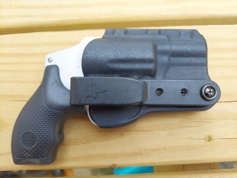 The angle and height of the clip on this SW 642 Holster can be changed to suit the user's taste.