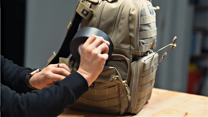 gorilla tape in range backpack pocket