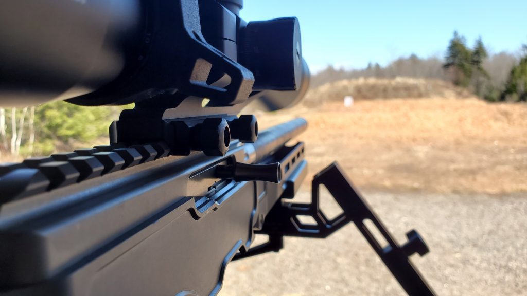 Looking down the side of the rifle you can see the Fusion Receiver with Carbon Fiber Barrel the Precision Bolt.