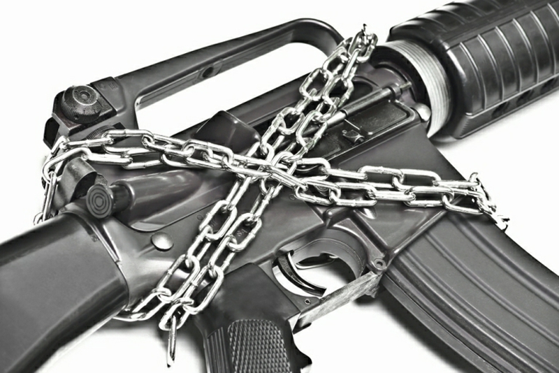 AR-15 locked with a chain