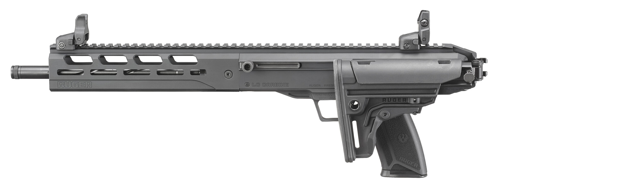 Ruger's 5.7 carbine features a left-folding stock (i.e. inboard for right handed shooters).