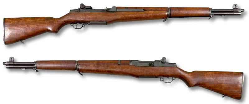 The M1 Garand is chambered in 30-06 and was used in World War II and the Korean War.