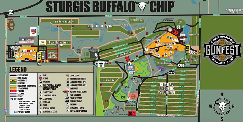 Sturgis Buffalo Chip map