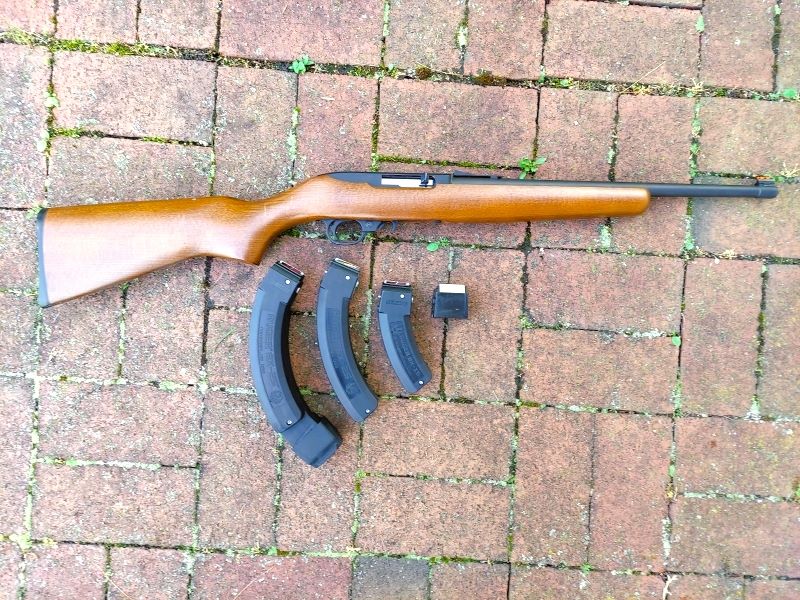 Ruger 10/22 with spare magazines.