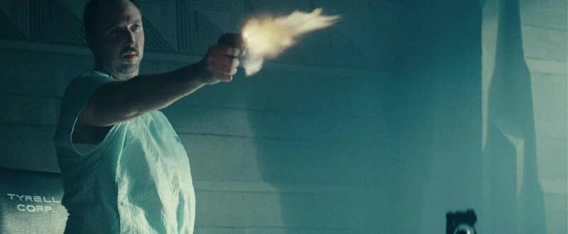 Leon fires his COP 357 Derringer in the 1982 Blade Runner movie.