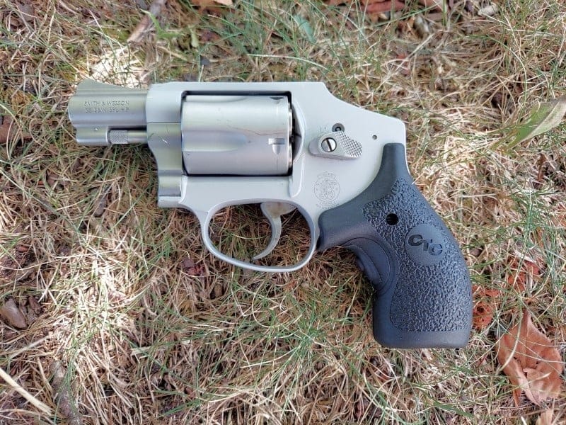 S&W J-Frame 642 with Crimson Trace laser grips