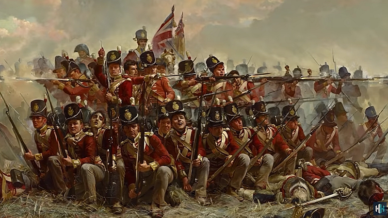British redcoats with muskets painting