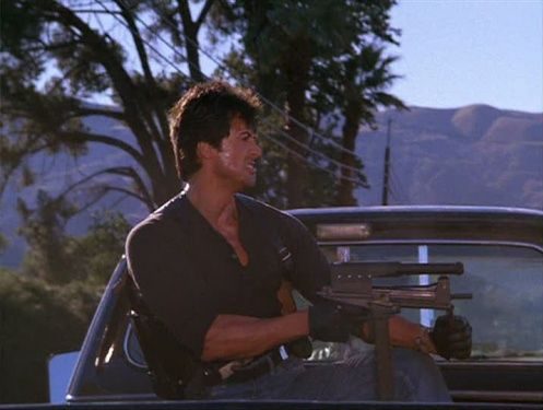 Sylvester Stallone in Cobra with Jatimatic SMG