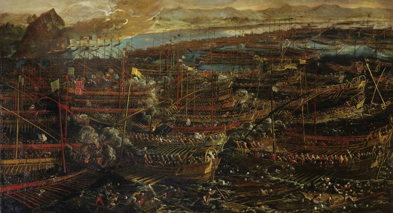 The painting "Battle of Lepanto"