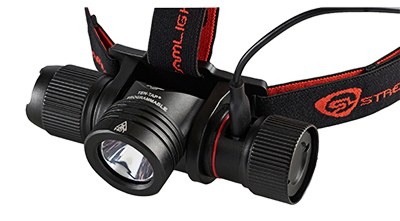 streamlight headlamp being charged