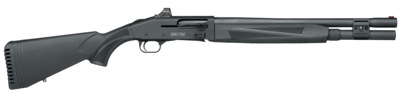 Mossberg shotgun with red dot sight