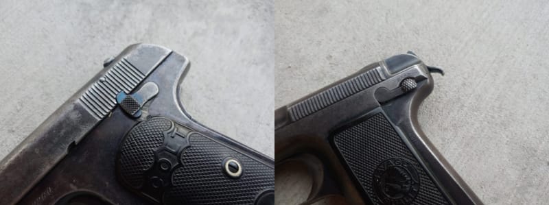 Colt M1903 vs. Savage 1907 safetey mechanism comparison
