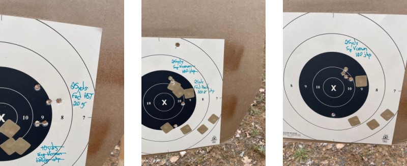 10mm shot groups at 25 yards with Federal HST, Federal Punch, and Sig V Crown ammo