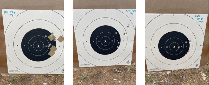 10mm shot groups with PMC, Nosler, and HSM ammo