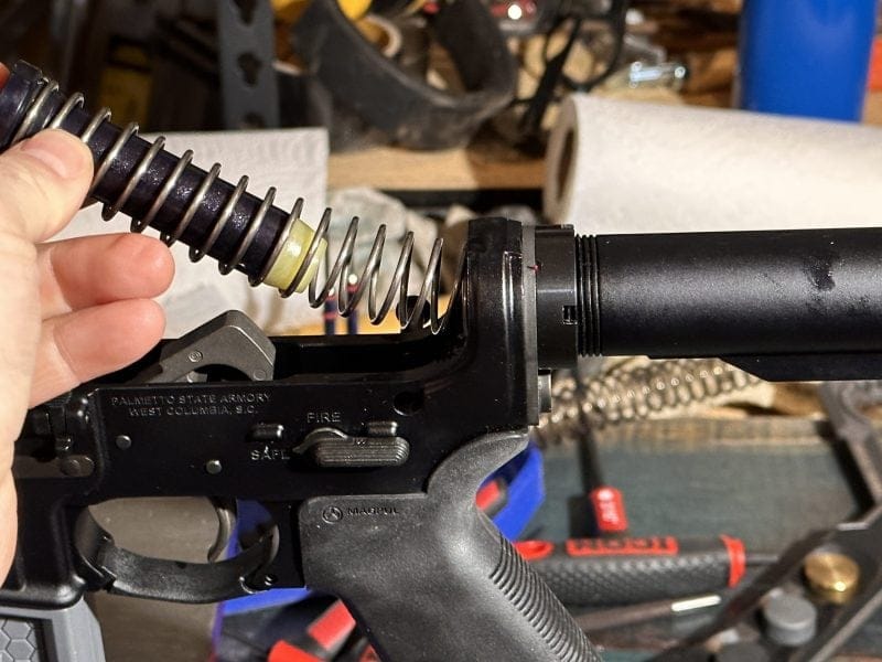 Installing buffer spring- Building an AR-15