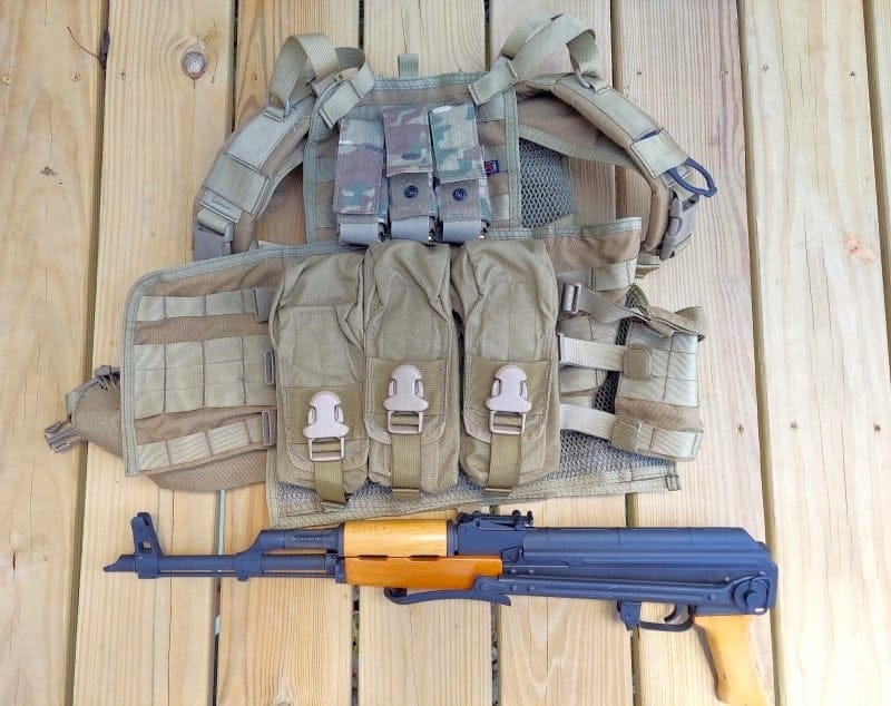 Blackhawk chest rig and underfolder AK.