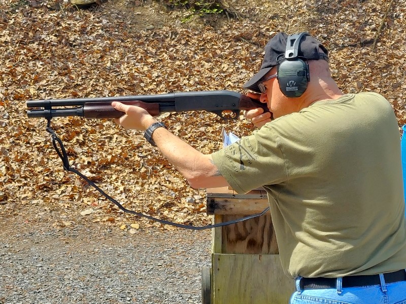 Author at the range with the Remington 870.