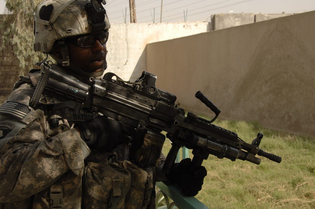 Soldier with eotech rifle optic