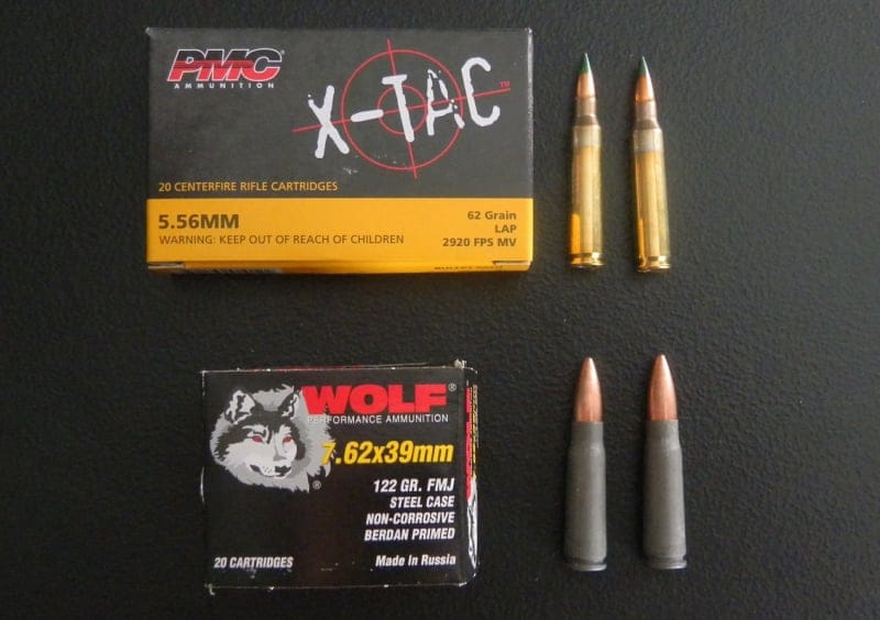5.56 NATO and 7.62x39 ammunition