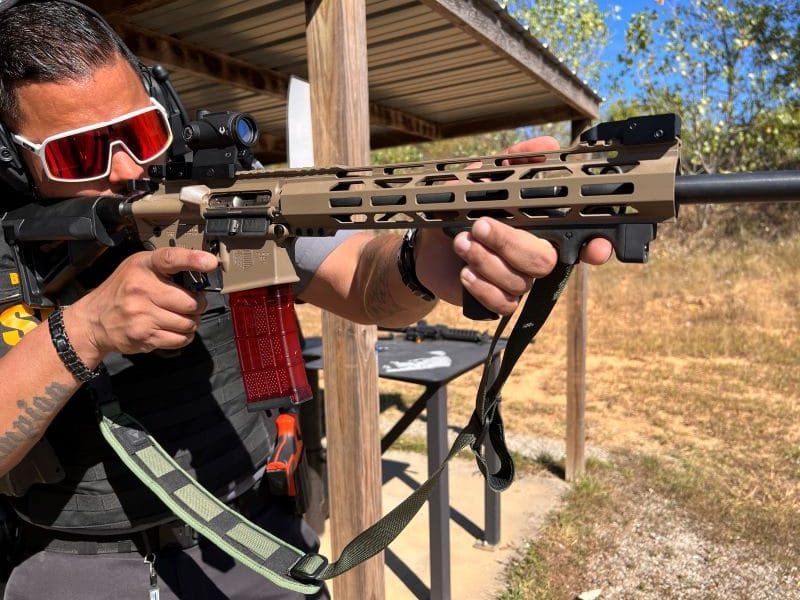 Shooting the Diamondback DB-15 on the range. 