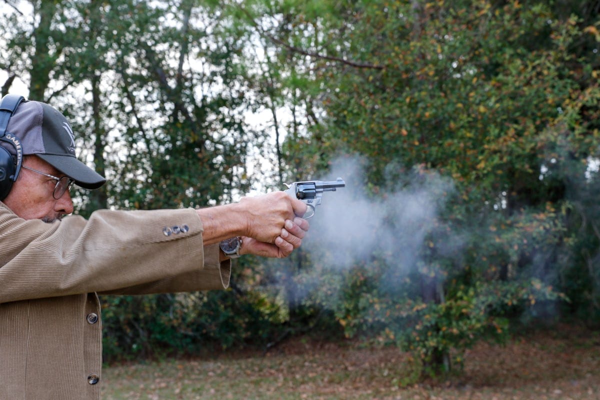 Massad Ayoob shooting the Colt Pocket Positive