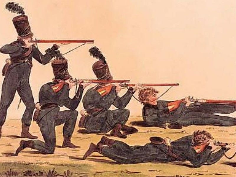 British Baker Rifle firing positions
