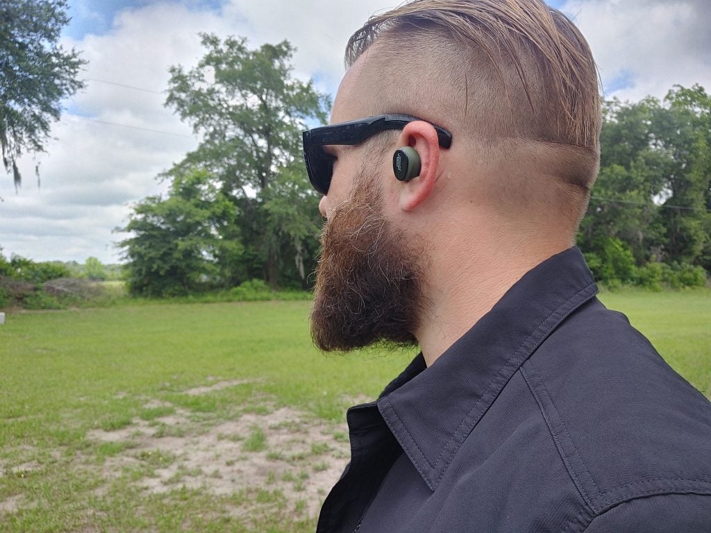 The isotune caliber bt headphones in ears