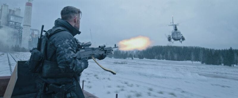 M240 firing at helicopter