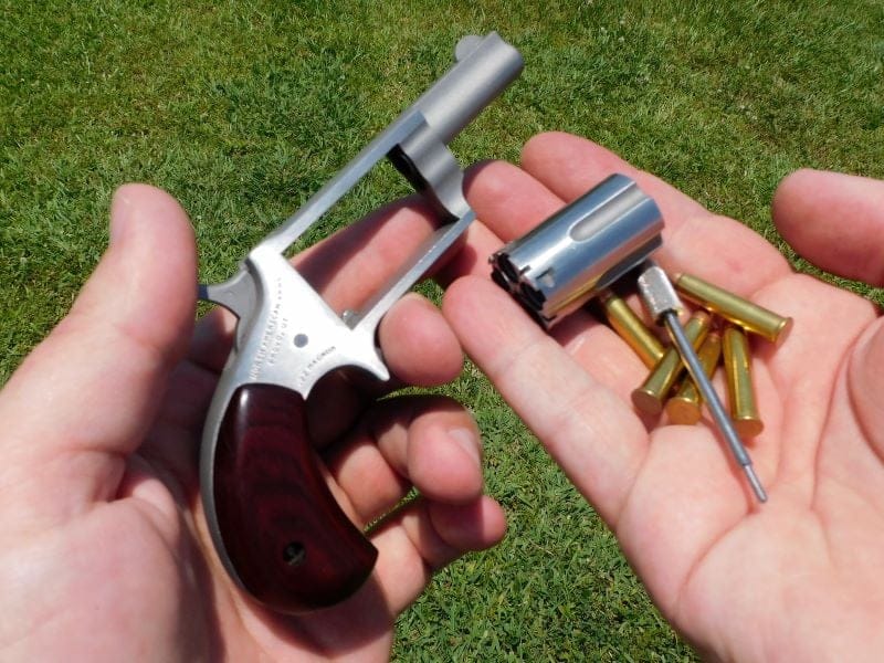 naa mini disassembled with 22 magnum cartridges