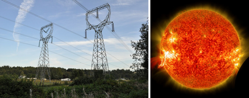 power grid, solar flare