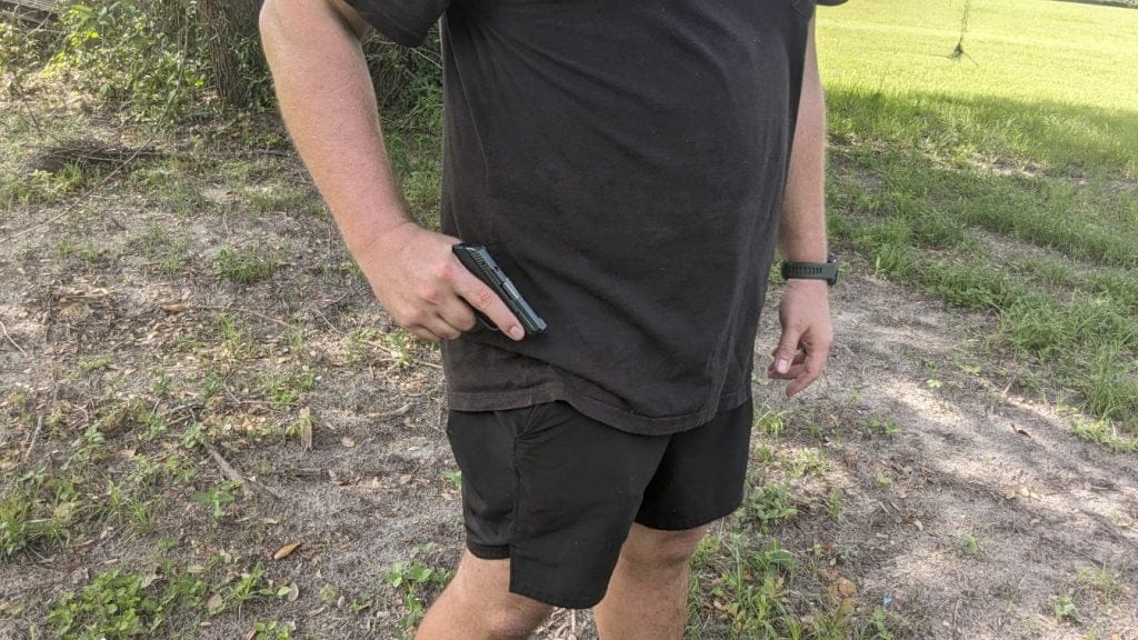 drawing from holster