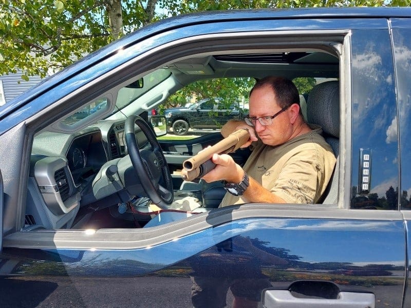 Deploying the Shockwave from a vehicle.